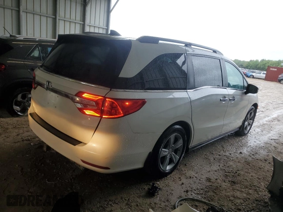 2019 Honda Odyssey EX-L with VIN 5FNRL6H76KB045998, listed as a Copart auction lot 51854455 with 42,558 mi miles and Salvage Title. Bid and sale history available at carsss.com. Image 3.