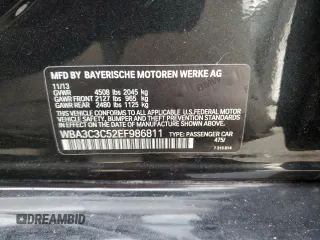 2014 BMW 3 Series 320i xDrive с VIN WBA3C3C52EF986811, выставлен на аукционе Copart как лот 53468485 с пробегом 108 210 миль миль и Списание • Salvage title. История ставок и продаж доступна на DreamBid. Изображение 12.