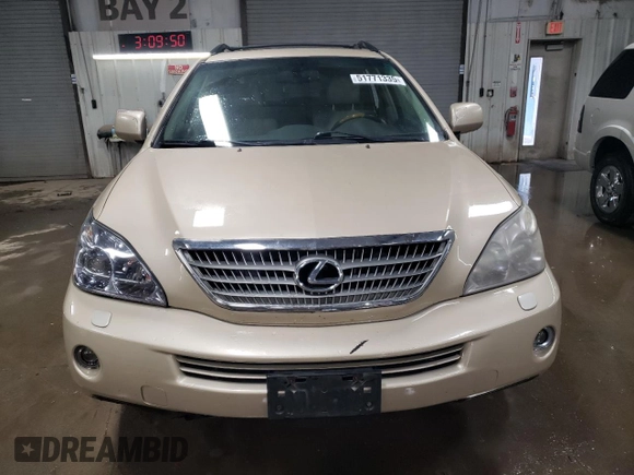 2008 Lexus RX 400h with VIN JTJHW31U582046795, listed as a Copart auction lot 51771335 with Not Provided miles and Salvage Title. Bid and sale history available at DreamBid. Image 5.