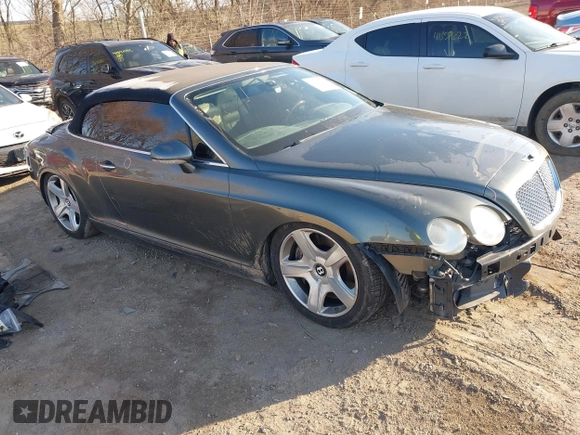 2007 Bentley Continental GT with VIN SCBDR33W67C044685, listed as a IAAI auction lot 41816337 with Not Provided miles and . Bid and sale history available at DreamBid. Image 1.