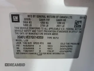 2016 GMC Terrain Denali z VIN 2GKFLVE37G6140859, wystawiony jako Copart lot #55733875 z przebiegiem 94 984 mil mil oraz Szkoda całkowita • Salvage title. Historia ofert i sprzedaży dostępna na DreamBid. Obrazek 14.