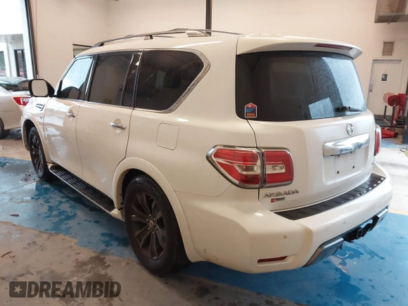 2019 Nissan Armada Platinum z VIN JN8AY2NF0K9352410, wystawiony jako IAAI lot #41078139 z przebiegiem 90 828 mil mil oraz . Historia ofert i sprzedaży dostępna na DreamBid. Obrazek 3.