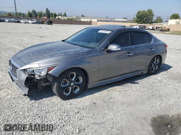 2019 Infiniti Q50 Luxe with VIN JN1EV7AP1KM542816, listed as a Copart auction lot 59216945 with 64,029 mi miles and Salvage title. Bid and sale history available at DreamBid. Image 1.