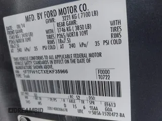 2014 Ford F-150 XL with VIN 1FTFW1CTXEKF35966, listed as a IAAI auction lot 42120360 with 140,174 mi miles and . Bid and sale history available at DreamBid. Image 9.