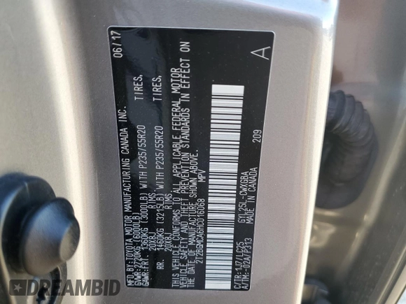 2017 Lexus RX 450h with VIN 2T2BGMCA6HC016068, listed as a Copart auction lot 62505565 with 112,711 mi miles and Salvage title. Bid and sale history available at DreamBid. Image 12.