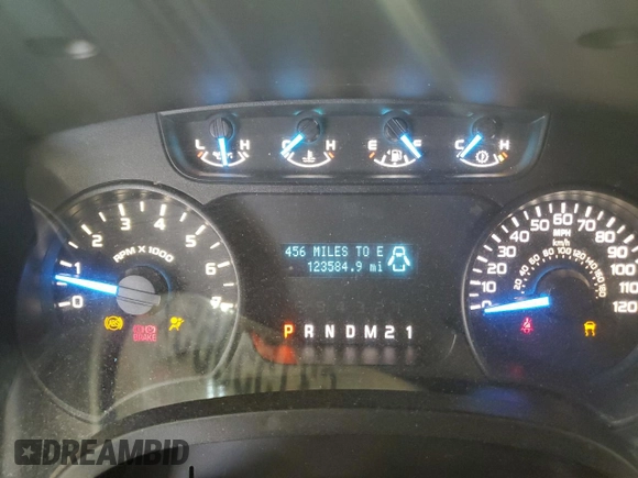 2013 Ford F-150 XL with VIN 1FTFX1EFXDFC70705, listed as a Copart auction lot 63155065 with 123,584 mi miles and Salvage title. Bid and sale history available at DreamBid. Image 9.