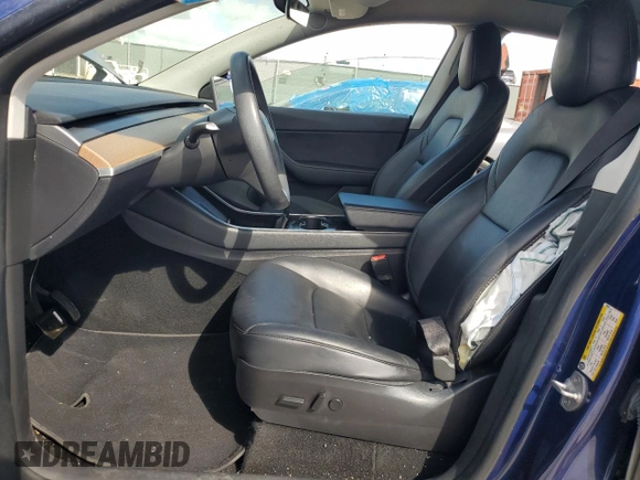 2020 Tesla Model Y Long Range with VIN 5YJYGDEE7LF038244, listed as a Copart auction lot 44153755 with 53,256 mi miles and Salvage Title. Bid and sale history available at DreamBid. Image 7.