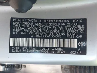 2010 Toyota Prius II z VIN JTDKN3DU8A1306075, wystawiony jako IAAI lot #42215026 z przebiegiem 185 593 mil mil oraz . Historia ofert i sprzedaży dostępna na DreamBid. Obrazek 9.