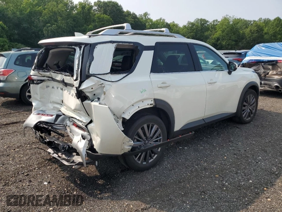 2024 Nissan Pathfinder SL with VIN 5N1DR3CD5RC200810, listed as a Copart auction lot 59194135 with 23,740 mi miles and Salvage title. Bid and sale history available at DreamBid. Image 3.
