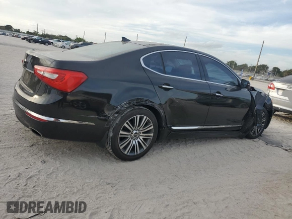 2014 Kia Cadenza Premium with VIN KNALN4D77E5138607, listed as a Copart auction lot 84389434 with 124,985 mi miles and Salvage Title. Bid and sale history available at carsss.com. Image 3.
