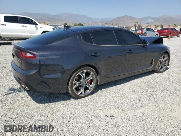 2021 Kia Stinger GT with VIN KNAE35LC6M6091744, listed as a Copart auction lot 69043364 with 44,319 mi miles and Salvage Title. Bid and sale history available at DreamBid. Image 3.