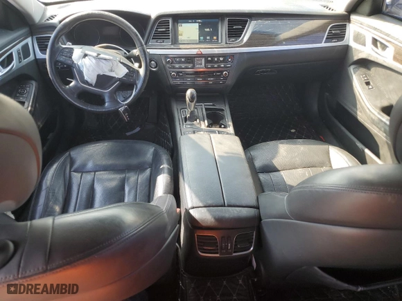 2015 Hyundai Genesis 3.8L with VIN KMHGN4JE8FU033777, listed as a Copart auction lot 79618654 with 0 mi miles and Salvage Title. Bid and sale history available at carsss.com. Image 8.