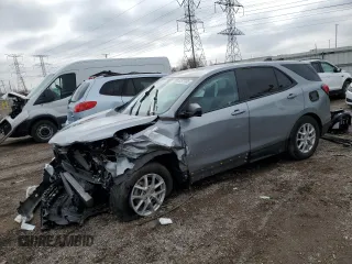 2023 Chevrolet Equinox LS z VIN 3GNAXHEG0PL266871, wystawiony jako Copart lot #52577305 z przebiegiem Nie podano mil oraz Szkoda całkowita • Salvage title. Historia ofert i sprzedaży dostępna na DreamBid. Obrazek 1.