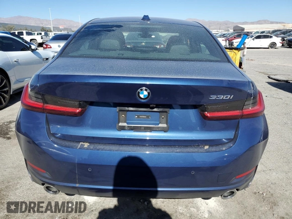 2023 BMW 3 Series 330i with VIN 3MW69FF08P8D62326, listed as a Copart auction lot 45002075 with 15,058 mi miles and Salvage Title. Bid and sale history available at carsss.com. Image 6.