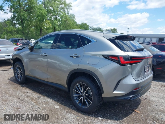 2025 Lexus NX 350 with VIN 2T2AGCEZ3SC080391, listed as a IAAI auction lot 42331282 with 1,464 mi miles and . Bid and sale history available at DreamBid. Image 3.