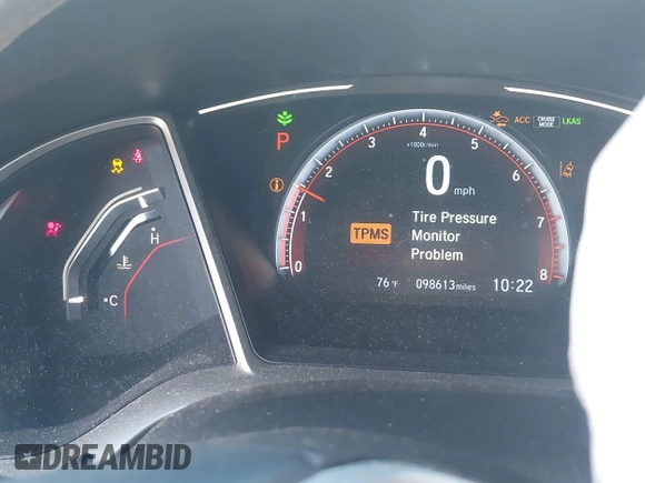 2019 Honda Civic Sport with VIN 19XFC2F81KE024702, listed as a IAAI auction lot 42018077 with 98,613 mi miles and . Bid and sale history available at DreamBid. Image 7.