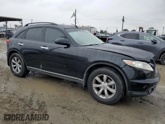 2005 Infiniti FX with VIN JNRAS08U15X103058, listed as a Copart auction lot 49421815 with 121,498 mi miles and Salvage title. Bid and sale history available at DreamBid. Image 4.