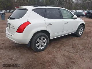 2007 Nissan Murano S with VIN JN8AZ08W17W631290, listed as a IAAI auction lot 41626192 with 213,845 mi miles. Bid and sale history available at carsss.com. Image 4.