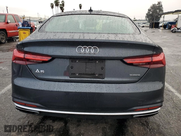 2020 Audi A5 Sportback Premium Plus with VIN WAUCNCF55LA019853, listed as a Copart auction lot 80907423 with 30,866 mi miles. Bid and sale history available at carsss.com. Image 6.