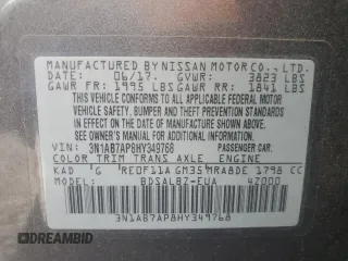 2017 Nissan Sentra SV с VIN 3N1AB7AP8HY349768, выставлен на аукционе Copart как лот 58386815 с пробегом 110 843 миль миль и Списание • Salvage title. История ставок и продаж доступна на DreamBid. Изображение 13.