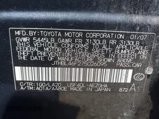 2007 Lexus LS 460 with VIN JTHBL46F275026095, listed as a IAAI auction lot 42168849 with 241,137 mi miles. Bid and sale history available at carsss.com. Image 9.