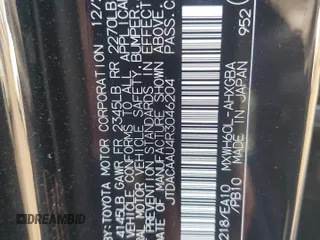2024 Toyota Prius LE with VIN JTDACAAU4R3046204, listed as a Copart auction lot 55078395 with 2,193 mi miles and Salvage Title. Bid and sale history available at DreamBid. Image 12.