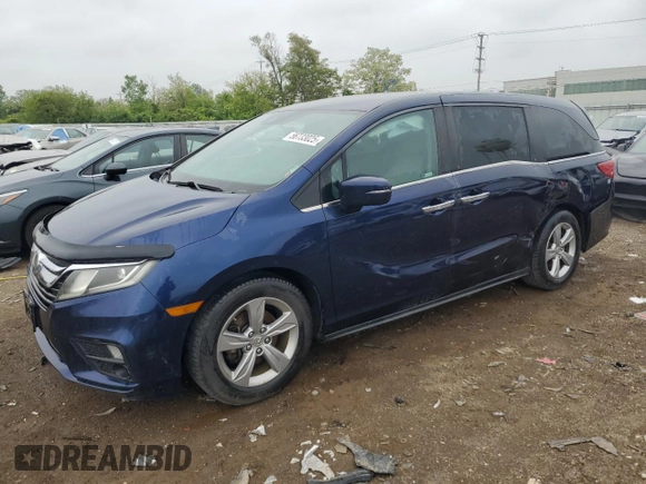2018 Honda Odyssey EX with VIN 5FNRL6H57JB103291, listed as a Copart auction lot 58733025 with 177,279 mi miles and Salvage title. Bid and sale history available at DreamBid. Image 1.