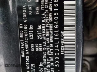 2020 Kia Optima EX Premium with VIN 5XXGU4L16LG405166, listed as a Copart auction lot 88342365 with 76,040 mi miles and Clean Title. Bid and sale history available at carsss.com. Image 12.