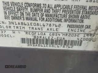 2008 Nissan Sentra S with VIN 3N1AB61E08L678762, listed as a IAAI auction lot 42014905 with 177,550 mi miles and . Bid and sale history available at DreamBid. Image 9.