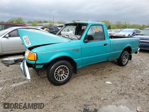 1994 Ford Ranger Splash with VIN 1FTCR10AXRPA64052, listed as a Copart auction lot 53310385 with 342,022 mi miles and Non repairable. Bid and sale history available at DreamBid. Image 1.