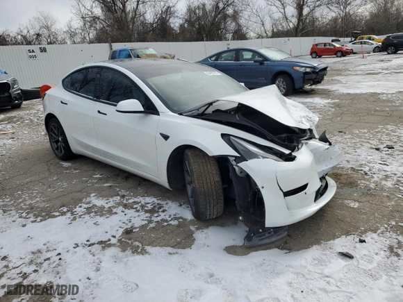 2022 Tesla Model 3 Long Range with VIN 5YJ3E1EB7NF152929, listed as a Copart auction lot 45495785 with 0 mi miles and Salvage Title. Bid and sale history available at carsss.com. Image 4.
