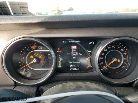 2018 Jeep Wrangler Unlimited Sport S with VIN 1C4HJXDN8JW323452, listed as a Copart auction lot 48574355 with 67,555 mi miles and Salvage Title. Bid and sale history available at carsss.com. Image 9.