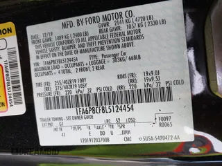 2020 Ford Mustang GT with VIN 1FA6P8CF8L5124454, listed as a IAAI auction lot 42133227 with 59,366 mi miles and . Bid and sale history available at DreamBid. Image 9.