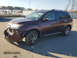 2008 Acura MDX Sport/Pwr Tail Gate with VIN 2HNYD28758H544533, listed as a Copart auction lot 47129505 with 0 mi miles and Salvage Title. Bid and sale history available at carsss.com. Image 1.