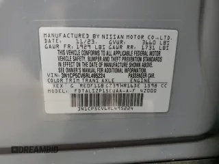 2024 Nissan Kicks SV z VIN 3N1CP5CV6RL495224, wystawiony jako Copart lot #58130655 z przebiegiem 7 927 mil mil oraz Szkoda całkowita • Salvage title. Historia ofert i sprzedaży dostępna na DreamBid. Obrazek 14.