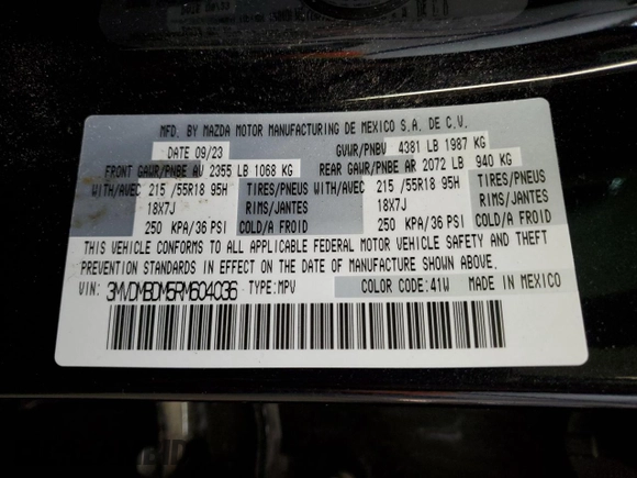 2024 Mazda CX-30 S Premium with VIN 3MVDMBDM5RM604036, listed as a Copart auction lot 43321745 with 11,992 mi miles and Salvage Title. Bid and sale history available at DreamBid. Image 13.