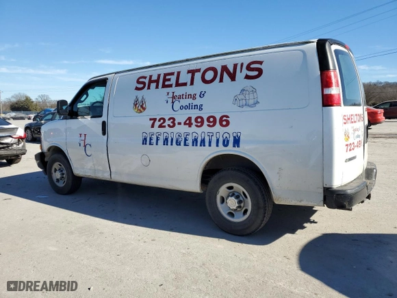 2017 Chevrolet Express Cargo Van with VIN 1GCWGAFF0H1119776, listed as a Copart auction lot 88919995 with 82,239 mi miles and Salvage Title. Bid and sale history available at carsss.com. Image 2.