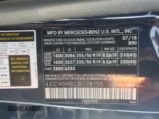 2018 Mercedes-Benz GLE 350 with VIN 4JGDA5HB2JB178155, listed as a Copart auction lot 49812255 with 84,324 mi miles and Salvage Title. Bid and sale history available at DreamBid. Image 16.