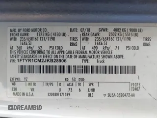 2018 Ford Transit with VIN 1FTYR1CM2JKB28906, listed as a IAAI auction lot 40822222 with 130,094 mi miles and . Bid and sale history available at DreamBid. Image 9.
