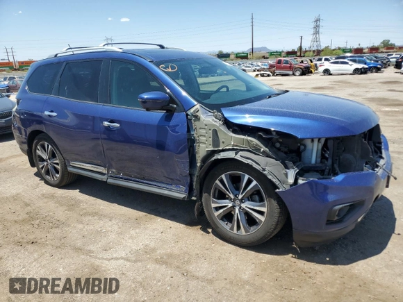 2017 Nissan Pathfinder Platinum with VIN 5N1DR2MNXHC613306, listed as a Copart auction lot 62641485 with 161,737 mi miles and Salvage title. Bid and sale history available at DreamBid. Image 4.
