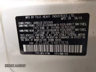 2015 Subaru Forester 2.5i Limited with VIN JF2SJAHC7FH832828, listed as a IAAI auction lot 41736100 with 90,570 mi miles. Bid and sale history available at carsss.com. Image 9.