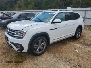 2019 Volkswagen Atlas SEL R-Line with VIN 1V2RR2CA1KC522035, listed as a Copart auction lot 75849514 with 43,569 mi miles and Salvage title. Bid and sale history available at DreamBid. Image 1.