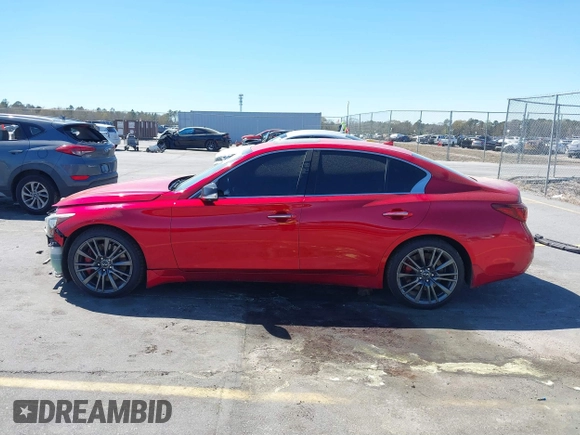 2019 Infiniti Q50 RED SPORT 400 with VIN JN1FV7AP8KM760885, listed as a IAAI auction lot 41794933 with 119,321 mi miles. Bid and sale history available at carsss.com. Image 14.