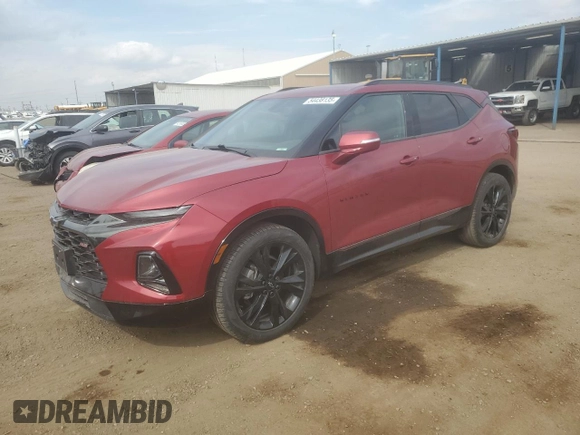 2020 Chevrolet Blazer RS z VIN 3GNKBKRS0LS571088, wystawiony jako Copart lot #54438135 z przebiegiem 28 124 mil mil oraz Szkoda całkowita • Salvage title. Historia ofert i sprzedaży dostępna na DreamBid. Obrazek 1.