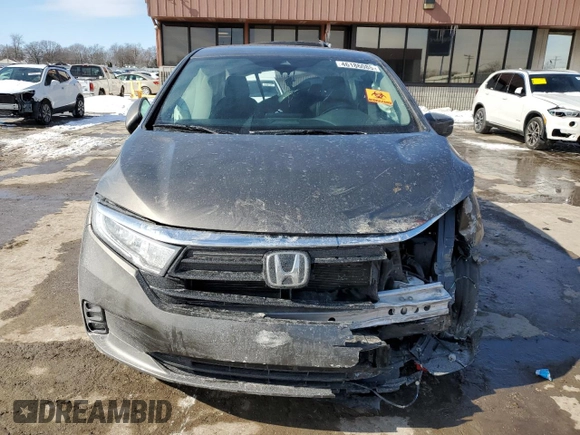 2021 Honda Odyssey EX-L with VIN 5FNRL6H70MB020405, listed as a Copart auction lot 46186085 with 61,300 mi miles and Salvage Title. Bid and sale history available at DreamBid. Image 5.