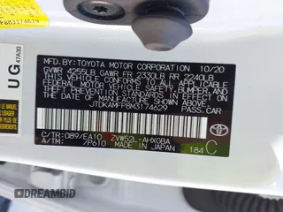 2021 Toyota Prius LE with VIN JTDKAMFP8M3174629, listed as a IAAI auction lot 42087974 with 16,348 mi miles and . Bid and sale history available at DreamBid. Image 9.