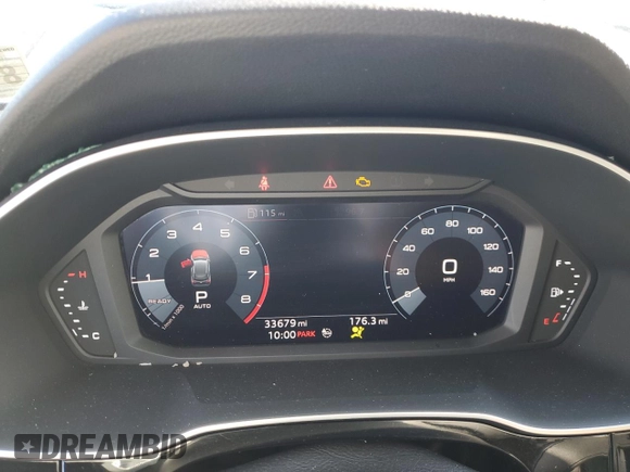 2020 Audi Q3 Premium with VIN WA1AECF3XL1106358, listed as a Copart auction lot 68481112 with 33,679 mi miles. Bid and sale history available at carsss.com. Image 9.