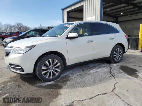 2015 Acura MDX Technology z VIN 5FRYD4H61FB028342, wystawiony jako Copart lot #46256965 z przebiegiem 130 080 mil mil oraz Szkoda całkowita • Salvage title. Historia ofert i sprzedaży dostępna na DreamBid. Obrazek 1.