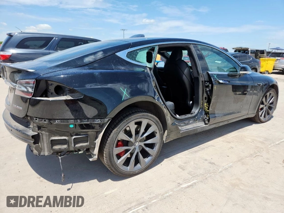 2021 Tesla Model S 75D with VIN 5YJSA1E42MF426965, listed as a Copart auction lot 63052185 with 50,405 mi miles and Salvage title. Bid and sale history available at DreamBid. Image 3.