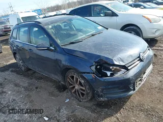 2016 Volkswagen Golf SportWagen TSI S with VIN 3VWC17AUXGM522966, listed as a IAAI auction lot 41406023 with 66,996 mi miles. Bid and sale history available at carsss.com. Image 1.